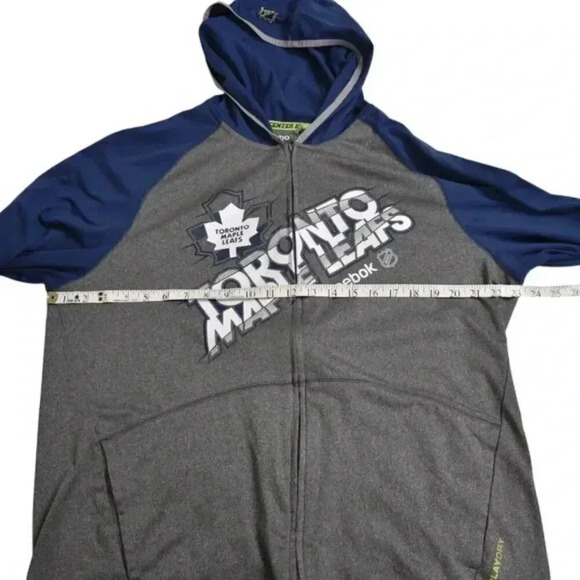 Reebok Toronto Maple Leafs Full  Zip Sweater Sweatshirt Blue Gray Size Large - Picture 8 of 10